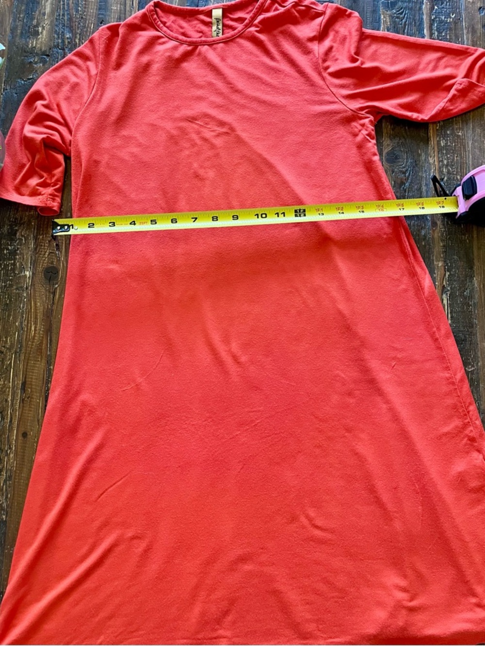 Rachel Pally Bright tangerine Short-Sleeve Shift Dress Sz M - Picture 8 of 8